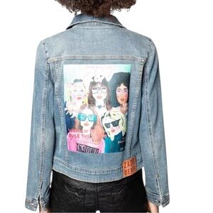 Zadig & Voltaire Kioky Band of Sisters Blue Denim Jacket 
Size XS